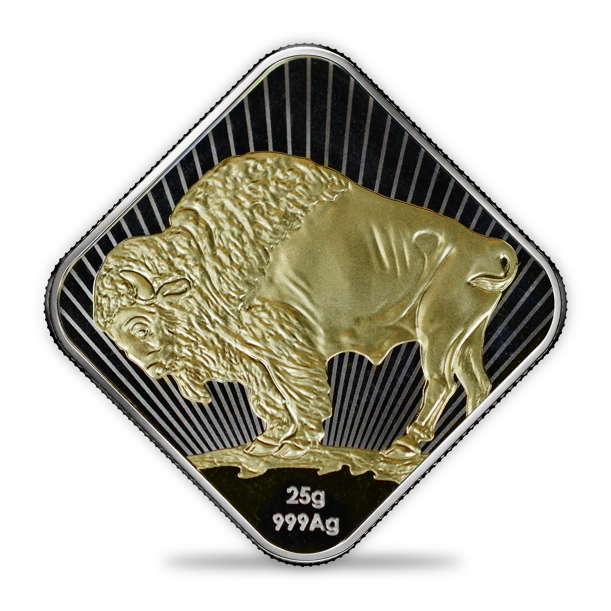 25g .999 Gold-Plated Silver Buffalo